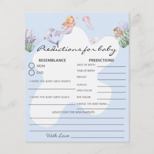 Illustratie Mermaid Prediction Baby shower Game