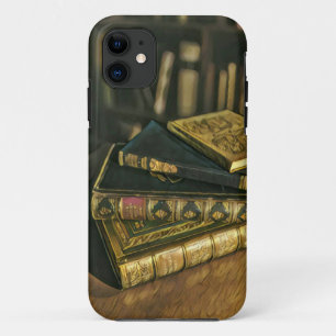 Illustratie met boekenliefhebber iPhone 11 hoesje