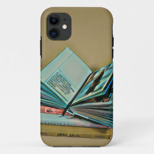 Illustratie met boekenliefhebber iPhone 11 hoesje