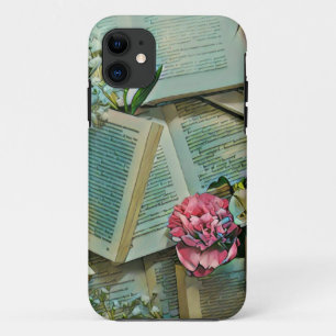 Illustratie met boekenliefhebber iPhone 11 hoesje