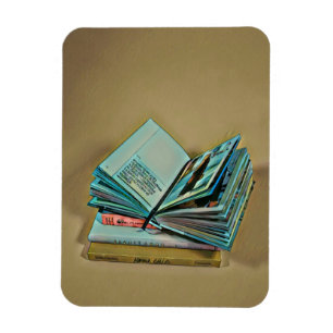 Illustratie met boekenliefhebber magneet