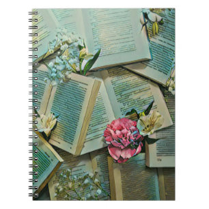 Illustratie met boekenliefhebber notitieboek
