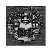 Illustratie met boekenliefhebber rubberstempel (Afrduk)