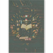 Illustratie met boekenliefhebber sticker (Voorkant)