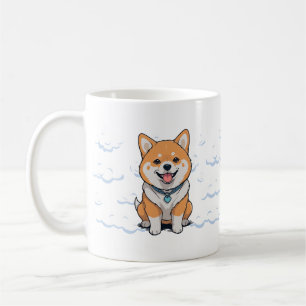 Illustratie met een leuk vospatroon koffiemok