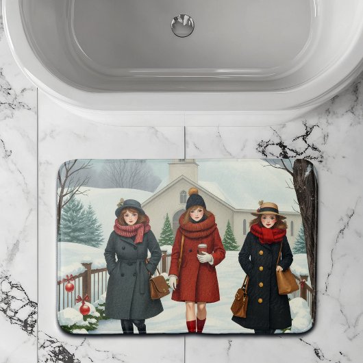 illustratie met mensen badmat