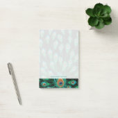 Illustratie met Peacock-veren op zwart Post-it® Notes (Kantoor)
