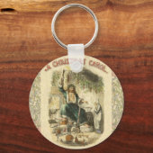 Illustratie met scrollende kerstcarol sleutelhanger (Voorkant)