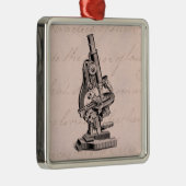 Illustratie  microscoop Roze Steampunk Metalen Ornament (Rechts)