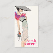 Illustratie, Mode blogger, stijlvol Mode model Visitekaartje (Voorkant)