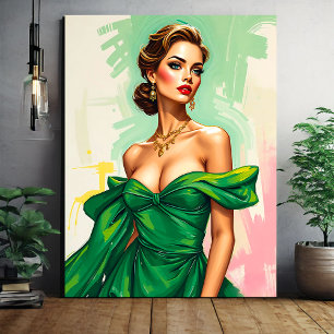 Illustratie mode canvas afdruk