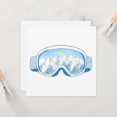Illustratie Mountain Ski Goggles Kaart (Voorkant / Achterkant in situ)