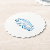 Illustratie Mountain Ski Goggles Kartonnen Onderzetters (Gekanteld)