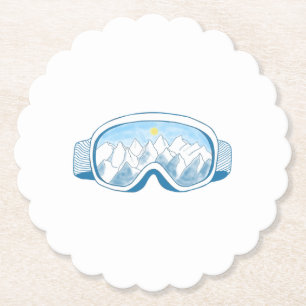 Illustratie Mountain Ski Goggles Kartonnen Onderzetters