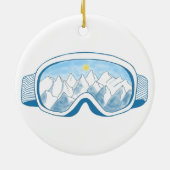 Illustratie Mountain Ski Goggles Keramisch Ornament (Achterkant)
