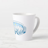 Illustratie Mountain Ski Goggles Latte Mok (Rechterhoek)