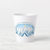 Illustratie Mountain Ski Goggles Latte Mok (Voorkant)