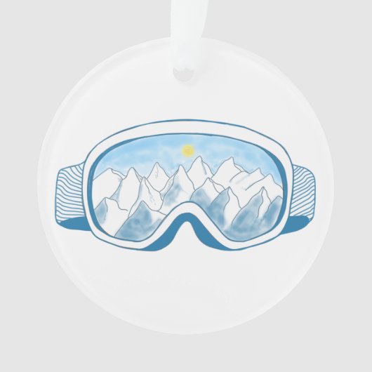 Illustratie Mountain Ski Goggles Ornament (voorkant)