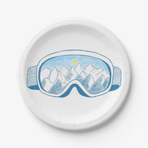 Illustratie Mountain Ski Goggles Papieren Bordje