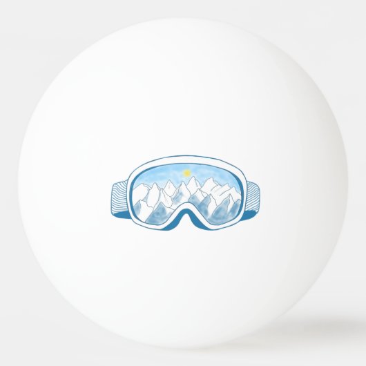 Illustratie Mountain Ski Goggles Pingpongballen (Voorkant)