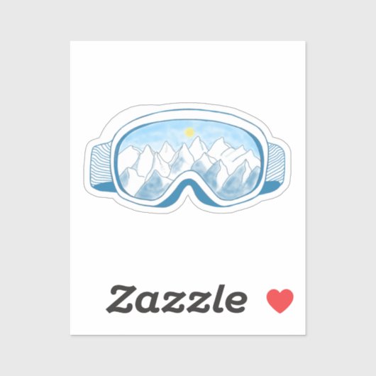 Illustratie Mountain Ski Goggles Sticker (Vel)