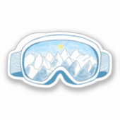 Illustratie Mountain Ski Goggles Sticker (Voorkant)