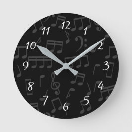 Illustratie Musical Notes Pattern Ronde Klok