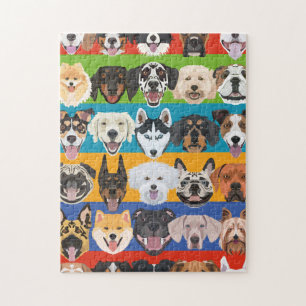 Illustratie naadloze kleurrijke honden legpuzzel