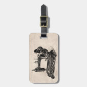  illustratie naaimachine 1800s bagagelabel (Voorkant verticaal)