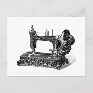  illustratie naaimachine 1800s briefkaart