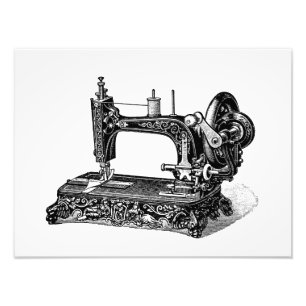  illustratie naaimachine 1800s foto afdruk