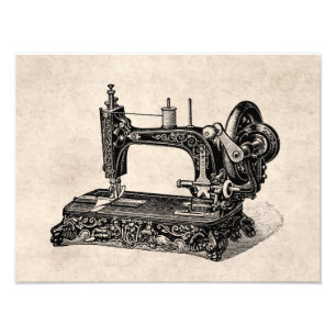  illustratie naaimachine 1800s foto afdruk