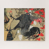 Illustratie Nandina en Rooster door Ito Jakuchu Legpuzzel (Horizontaal)