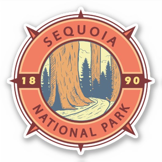 Illustratie nationaal park Sequoia Sticker (Voorkant)