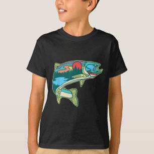 Illustratie natuur-forel vluchtrecorder t-shirt