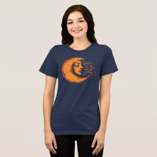  illustratie Night Lady Moon Tri-Blend Shirt