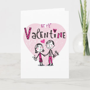 Illustratie of a Valentine's Couple Feestdagen Kaart