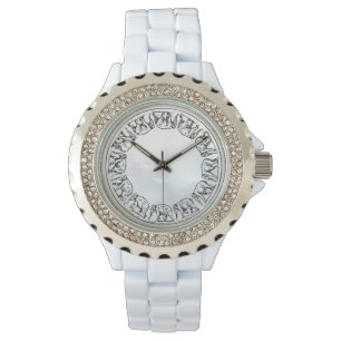 Illustratie olifant inkt op witte huls horloge