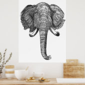 Illustratie  olifantenkop (1872) poster (Keuken)