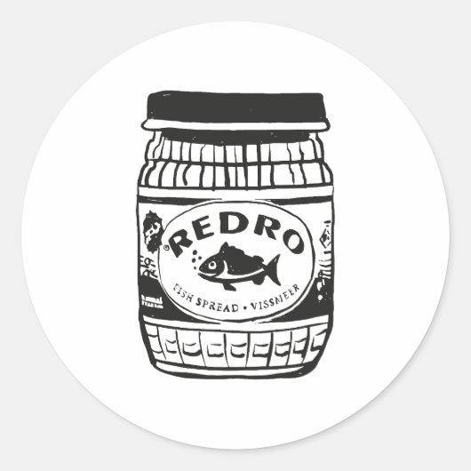 Illustratie opnieuw vispasta ronde sticker (Voorkant)