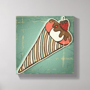 Illustratie opnieuw weergeven van Ice Cream Canvas Afdruk