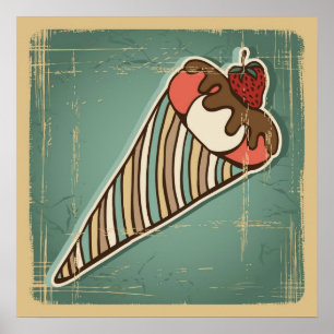 Illustratie opnieuw weergeven van Ice Cream Poster