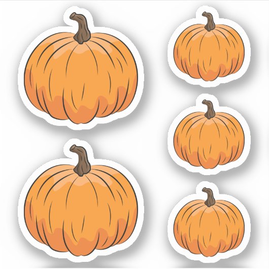 Illustratie Oranje Cartoon pompoen Sticker (Voorkant)