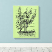  Illustratie Oude gardeneraangepast Canvas Afdruk (Insitu (Houten vloer))