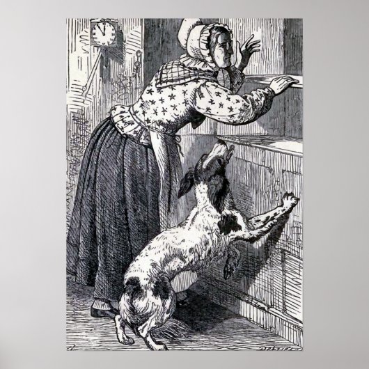 illustratie "Oude moeder Hubbard" Poster (Voorkant)