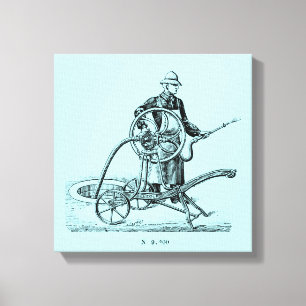 illustratie Oude prinkler of Fireman C Canvas Afdruk