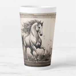 Illustratie  paarden latte mok