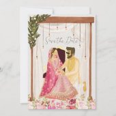 Illustratie Pakistaans bruiloft Save The Date (Voorkant)