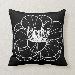 Illustratie Pillow Black & White Lily Kussen