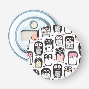 illustratie pinguïn achtergrond button flesopener